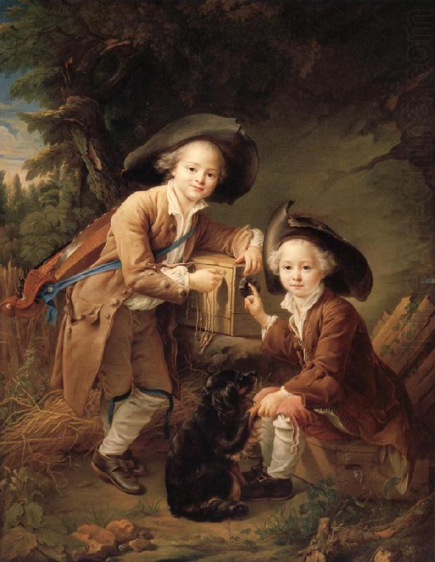 Francois-Hubert Drouais The Comte and chevalier de choiseul as savoyards china oil painting image